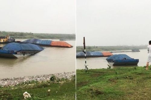 Hưng Yên: Tàu hàng va chạm tàu chở than trên sông Luộc