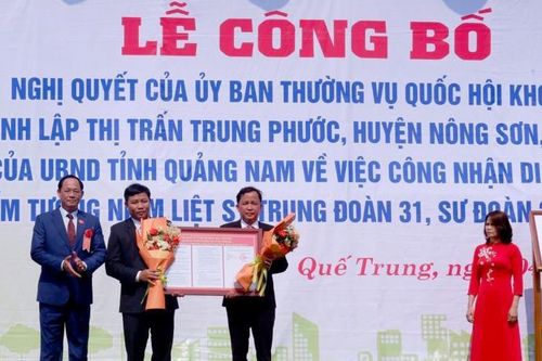 Công bố quyết định thành lập thị trấn Trung Phước