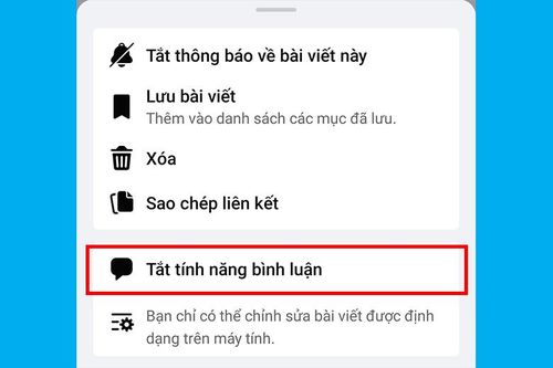 Cách tắt bình luận trên Facebook