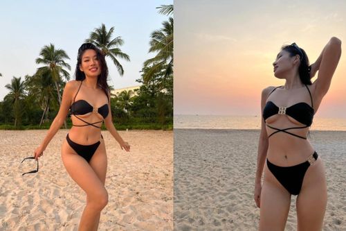 Á hậu Thảo Nhi Lê 'thả dáng' bên bãi biển, fan sắc đẹp tiếc nuối: Body 'chặt chém' mà không được đi thi