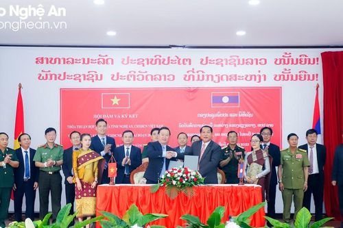 Tỉnh Nghệ An và tỉnh Xiêng Khoảng (Lào) ký kết biên bản hợp tác giai đoạn 2023-2025