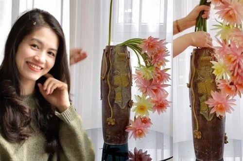 Mẹ khéo tay chia sẻ cách cắm bình hoa súng 'bông thẳng bông cong' đẹp mỹ mãn