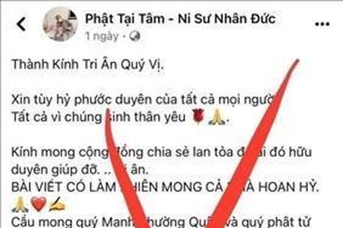 Cảnh giác với việc mạo danh Hội Phật giáo kêu gọi từ thiện