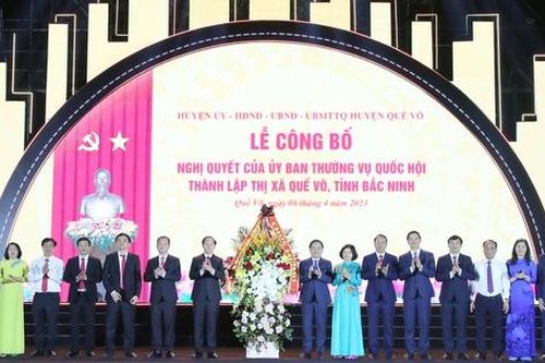 Công bố Nghị quyết thành lập thị xã Quế Võ, tỉnh Bắc Ninh