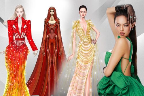 Xem trước váy dạ hội của 4 mentor tại đêm chung kết Miss International Queen Vietnam