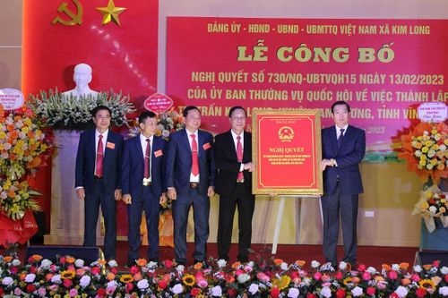 Công bố Nghị quyết thành lập thị trấn Kim Long ở Vĩnh Phúc