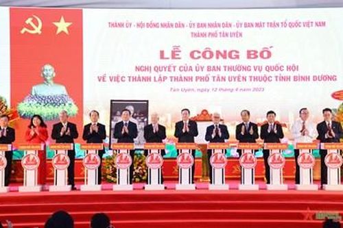 Công bố thành lập Thành phố Tân Uyên, tỉnh Bình Dương