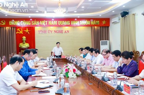 Thường trực Tỉnh ủy Nghệ An làm việc với các ban Đảng, Văn phòng Tỉnh ủy
