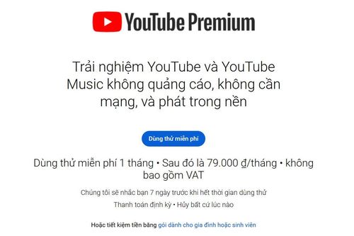 Youtube bắt đầu thu phí xem video không quảng cáo tại Việt Nam từ 12/4