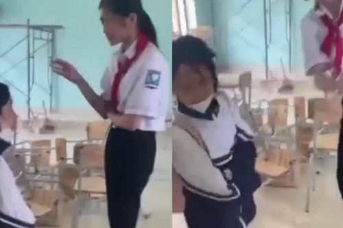 Nữ sinh lớp 7 bắt bạn quỳ, hành hung trong phòng học