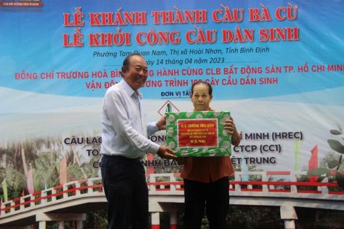 Nguyên Phó Thủ tướng Trương Hòa Bình vận động xây cầu tặng người dân Bình Định