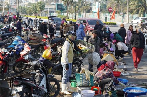 Hải sản bày bán nhếch nhác, bốc mùi trên đường ven biển đẹp nhất Sầm Sơn