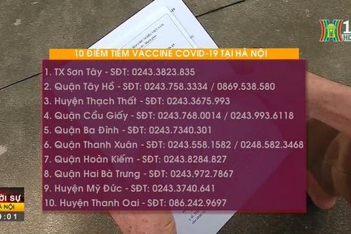Danh sách 10 địa điểm tiêm vaccine COVID-19 ở Hà Nội