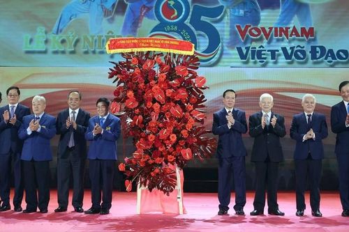 Chủ tịch nước Võ Văn Thưởng dự Lễ kỷ niệm 85 năm Ngày thành lập môn phái Vovinam Việt Võ Đạo