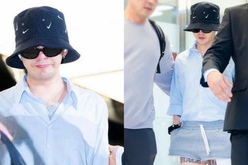G-Dragon (BIGBANG) gây ngỡ ngàng khi diện 'quần ngủ' mát mẻ ra sân bay
