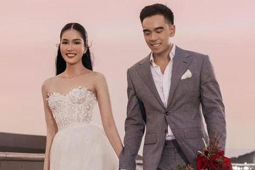 Hé lộ ảnh cưới đầu tiên của Á hậu Phương Anh và ông xã doanh nhân