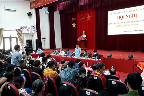 Chủ tịch huyện Đông Hưng đối thoại với người dân về xây dựng Nhà máy xử lý rác