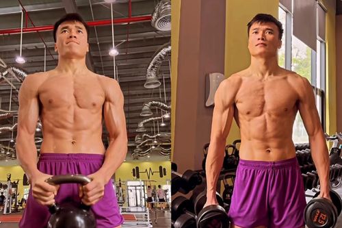 Thủ môn Bùi Tiến Dũng khoe cơ bắp cuồn cuộn như Ronaldo, đẹp đến mức vạn người mê