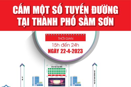 Cấm một số tuyến đường tại TP Sầm Sơn