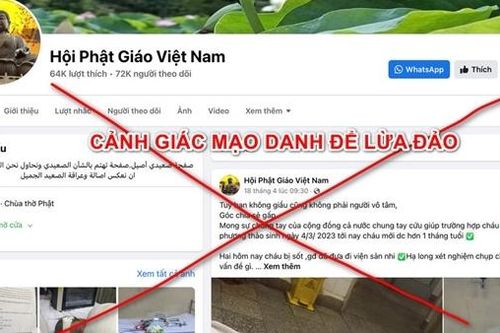 Giả mạo fanpage của tổ chức Phật giáo để lừa đảo