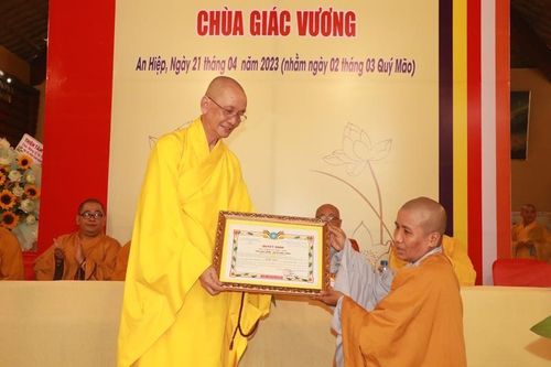 Đồng Tháp: Lễ công bố quyết định bổ nhiệm trụ trì chùa Giác Vương (H.Châu Thành)