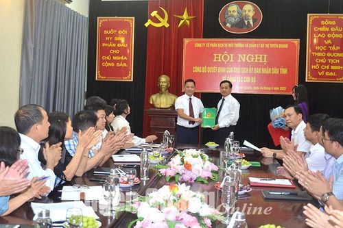Giới thiệu bầu giữ chức vụ Chủ tịch Hội đồng Quản trị Công ty cổ phần Dịch vụ môi trường và Quản lý đô thị Tuyên Quang
