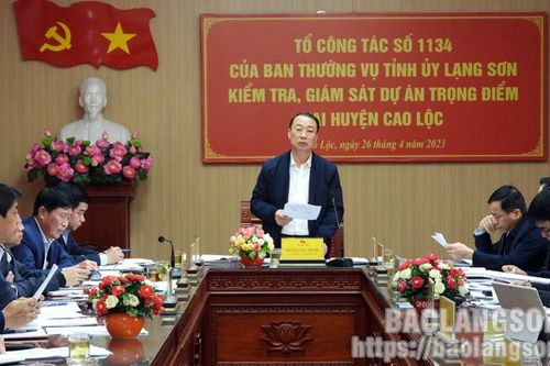 Tổ công tác 1134 kiểm tra, giám sát dự án trọng điểm tại huyện Cao Lộc