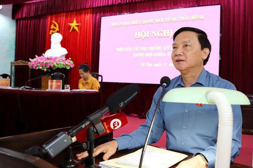 Phó Chủ tịch Quốc hội Nguyễn Khắc Định tiếp xúc cử tri huyện Vũ Thư, tỉnh Thái Bình