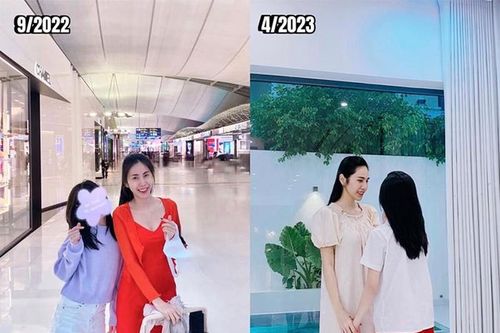 Thủy Tiên khoe con gái 10 tuổi cao gần bằng mẹ