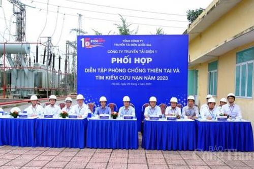 EVNNPT tổ chức diễn tập phòng chống thiên tai và tìm kiếm cứu nạn năm 2023