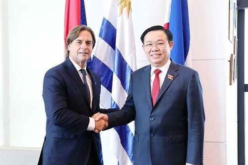 Chủ tịch Quốc hội Vương Đình Huệ hội kiến Tổng thống Cộng hòa Đông Uruguay