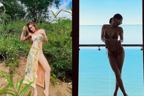 Hồ Ngọc Hà - Lệ Quyên so kè khi diện đồ chơi lễ: Người 'hở bạo' với bikini, kẻ diện đầm 'xẻ sâu đến rốn'