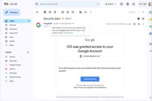 Gmail bổ sung tính năng xác thực màu xanh