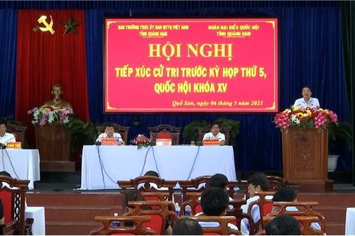 Phó Chủ tịch Quốc hội Nguyễn Đức Hải tiếp xúc cử tri tại huyện Quế Sơn, tỉnh Quảng Nam