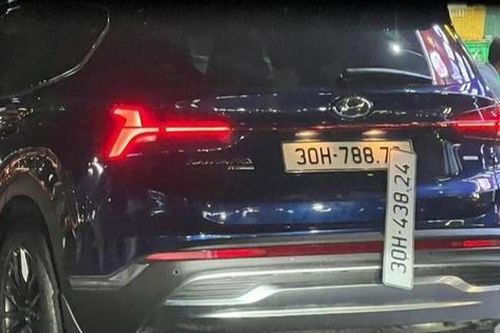 Xác minh hình ảnh xe Santafe đeo 2 biển số Hà Nội