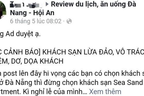 Nhận tiền đặt phòng rồi cho người khác thuê, một khách sạn ở Đà Nẵng phải xin lỗi khách
