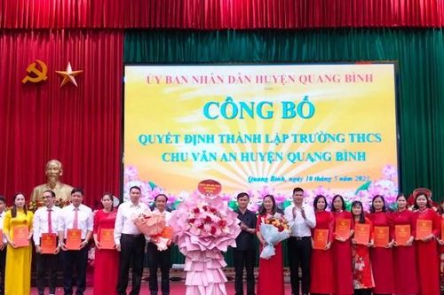 Hà Giang: Huyện Quang Bình công bố Quyết định thành lập trường Trung học cơ sở Chu Văn An