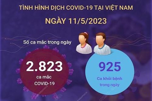 Ngày 11/5/2023: Cả nước ghi nhận 2.823 ca COVID-19 mới, 925 F0 khỏi bệnh
