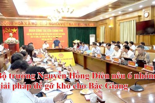 Bộ trưởng Nguyễn Hồng Diên nêu 6 nhóm giải pháp để gỡ khó cho Bắc Giang