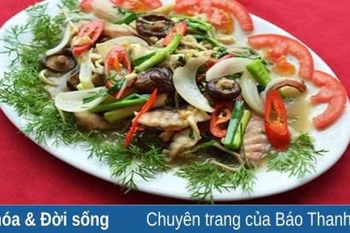 Cá tầm xào nấm hương