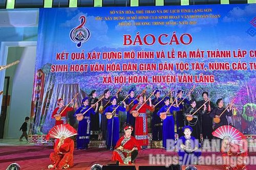 Ra mắt Câu lạc bộ sinh hoạt văn hóa dân gian dân tộc Tày, Nùng tại huyện Văn Lãng