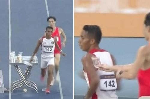 SEA Games 32: Thấy đối thủ không lấy được nước uống, VĐV Singapore có hành động bất ngờ
