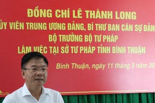 Bộ trưởng Bộ Tư pháp Lê Thành Long thăm và làm việc tại Bình Thuận