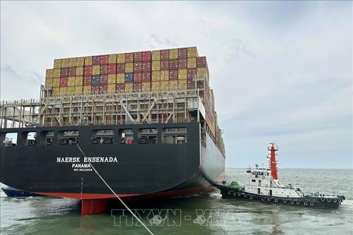 Kịp thời cứu kéo tàu container 'siêu khủng' mắc cạn trên luồng Vũng Tàu - Thị Vải