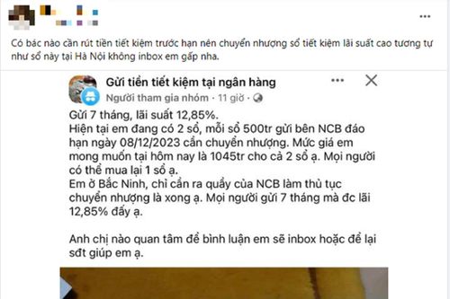 Rủi ro cao khi mua bán sổ tiết kiệm trên mạng xã hội