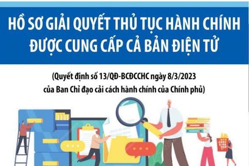 Hồ sơ giải quyết thủ tục hành chính được cung cấp cả bản điện tử