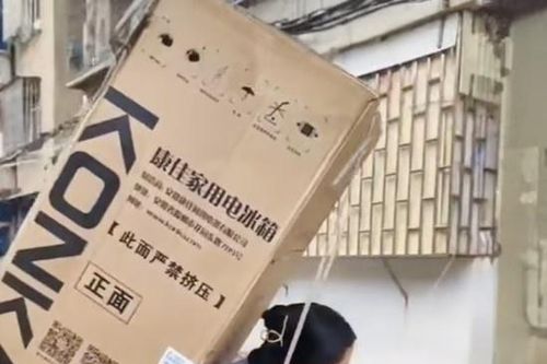 Clip con gái giúp cha cõng tủ lạnh gây xúc động ở Trung Quốc