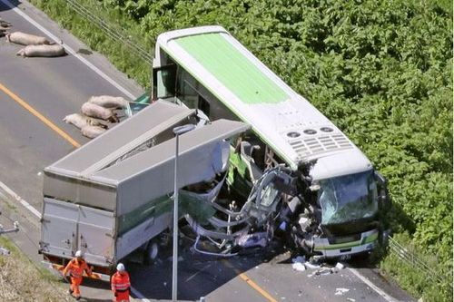 Nhật Bản: Xe tải và xe buýt đâm trực diện nhau, 5 người thiệt mạng
