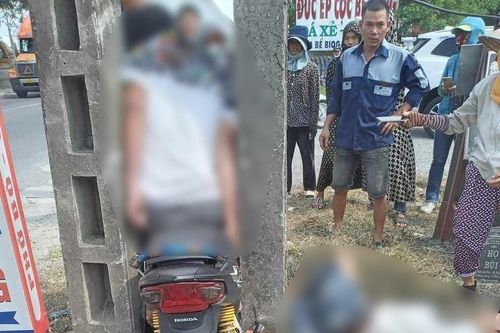 Thái Bình: Xe máy kẹp 3 đâm giữa 2 cột điện, 3 người thương vong