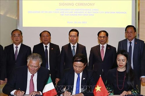Chủ tịch nước chứng kiến lễ ký kết thỏa thuận tổ chức Grand Prix Bình Định 2024